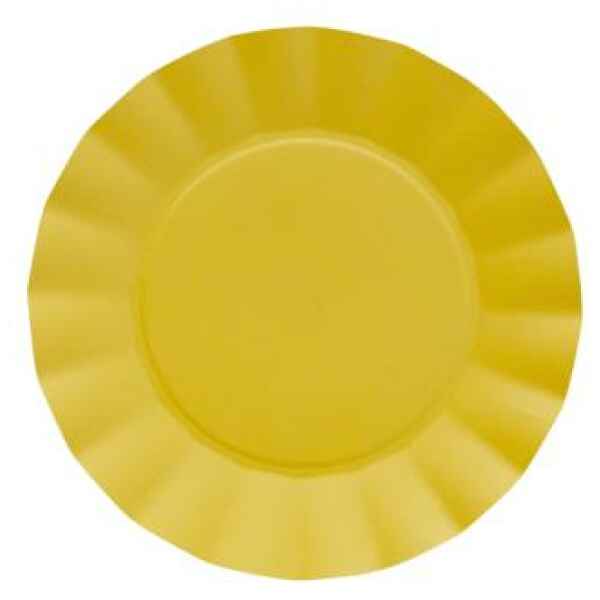 Piatti Piani di Carta Compostabile Opaco Giallo 24,5 cm 8 Pz