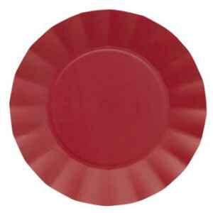 Piatti Piani di Carta Compostabile Opaco Rosso Fuoco 24,5 cm 8 Pz