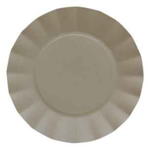 Piatti Piani di Carta Compostabile Opaco Taupe 24,5 cm 8 Pz