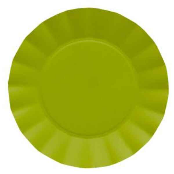 Piatti Piani di Carta Compostabile Opaco Verde Lime 24,5 cm 8 Pz