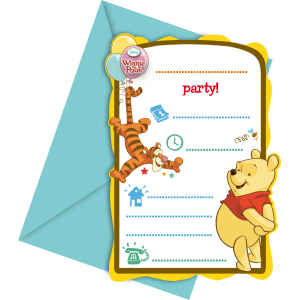 Biglietti Inviti Compleanno Winnie the Pooh Sweet Tweets 6 Pezzi Disney