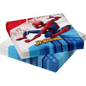 Tovaglioli 33 x 33 cm compostabili SpiderMan Super Hero Marvel 20 Pezzi