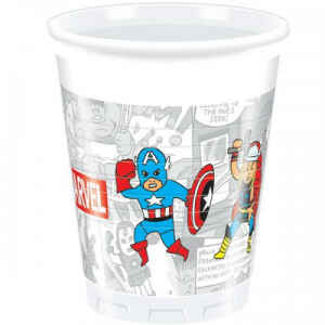 Bicchieri di Plastica Avengers Team Power 200 ml 8 Pezzi Marvel Disney