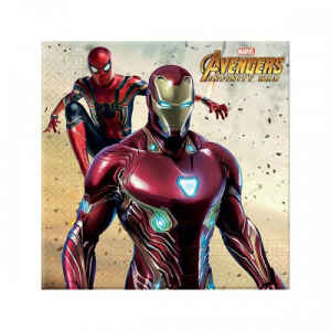 Tovaglioli 33 x 33 cm Avengers Infinity War 20 Pezzi Marvel Disney