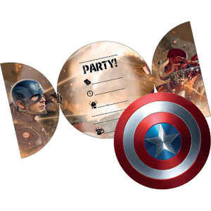Biglietti Inviti Compleanno Avengers Civil War 6 Pezzi Marvel Disney
